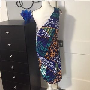 NwT multicolored one shoulder dress reposh